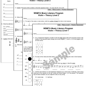 Music Theory Assessments for Violin (WSMTA Music Literacy)