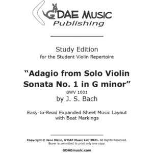 Bach Violin Sonata No. 1 Adagio - Study Edition