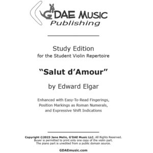Salut d'Amour for Solo Violin and Piano - Study Edition