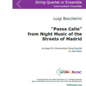 Boccherini "Passacalle" from Night Music of the Streets of Madrid, for String Quartet