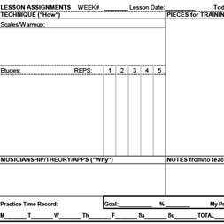 Lesson Assignment Templates - Printable