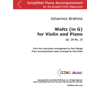 Brahms Waltz in G - Simplified Piano Accompaniment