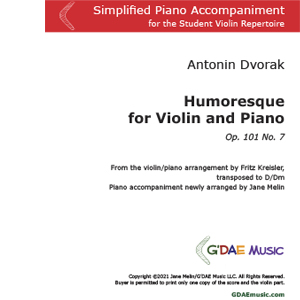 Dvorak "Humoresque" Simplified Piano Accompaniment