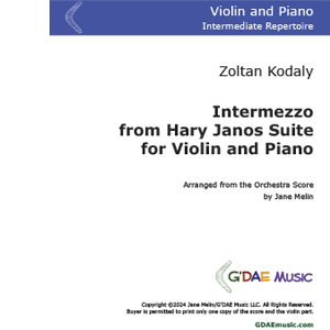 Kodály "Intermezzo from Háry János Suite" for Violin and Piano