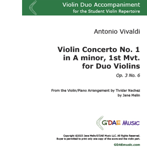 Vivaldi Concerto in A minor 1st mvt – Second Violin Accompaniment